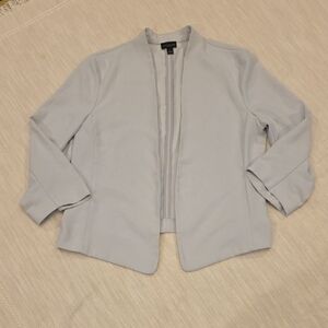 Ann Taylor Factory Women's Light Gray Open-Front Blazer